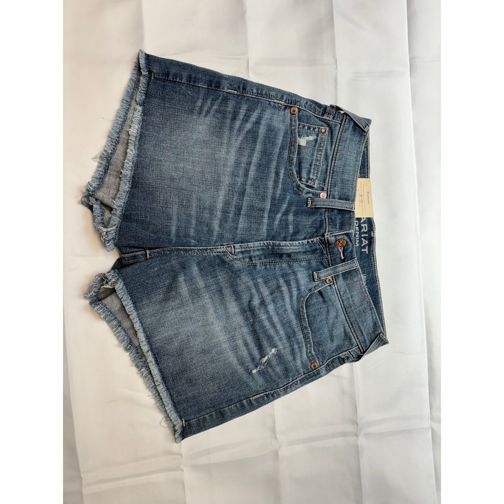 Ariat Denim Women's Blue Frayed Hem Denim Shorts